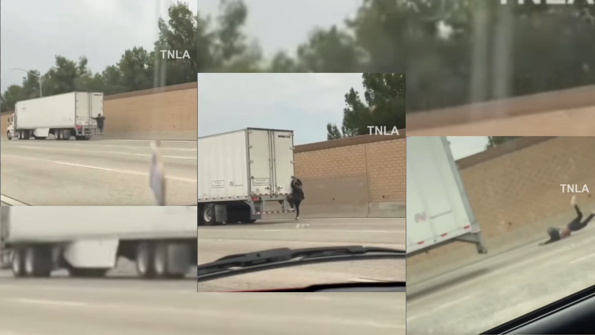 Video California Man Jumps Off Semi-Truck On Freeway