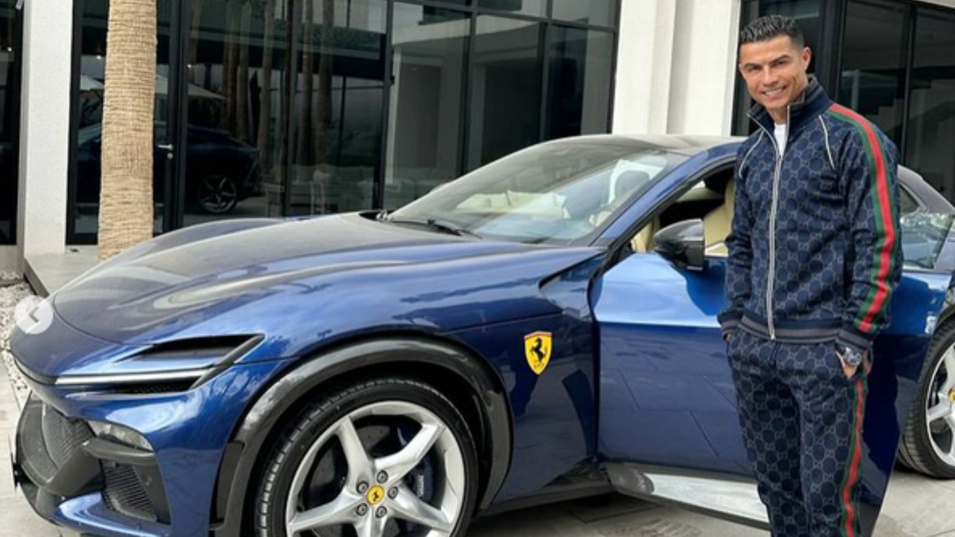 Cristiano Ronaldo Takes Delivery Of Ferrari Purosangue