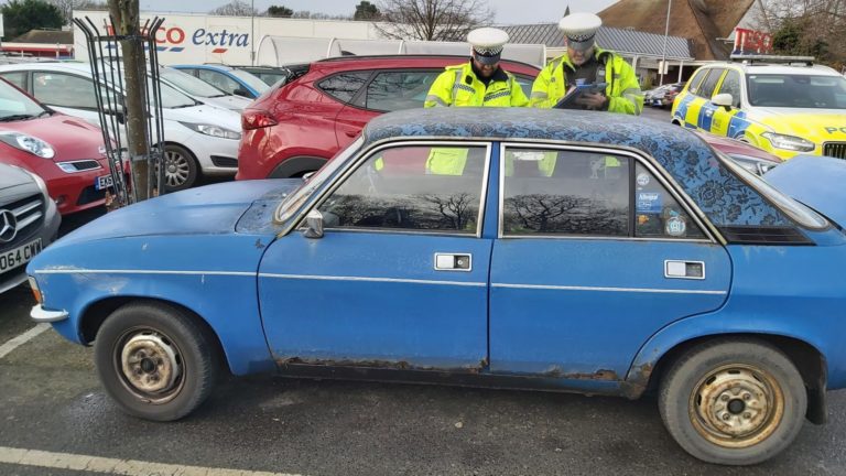 UK Police Condemn Speeding Rusty Car