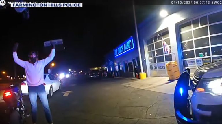Armed, Fleeing Motorcyclist Runs Out Of Gas