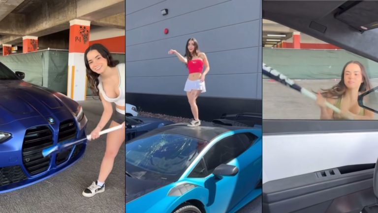 TikTok Girl Trashes Pricey Cars To Get Views