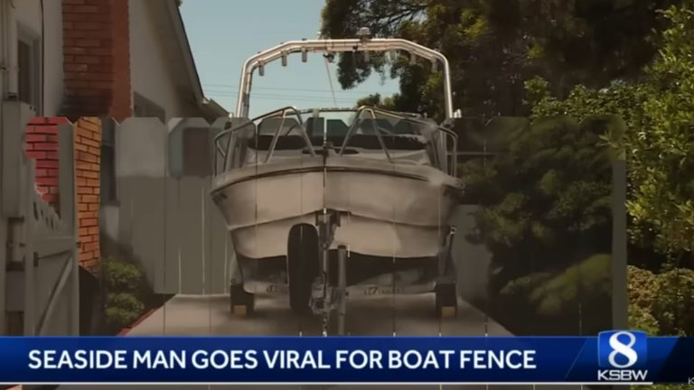 California Man Paints Boat Mural On Fence Out Of Pure Spite