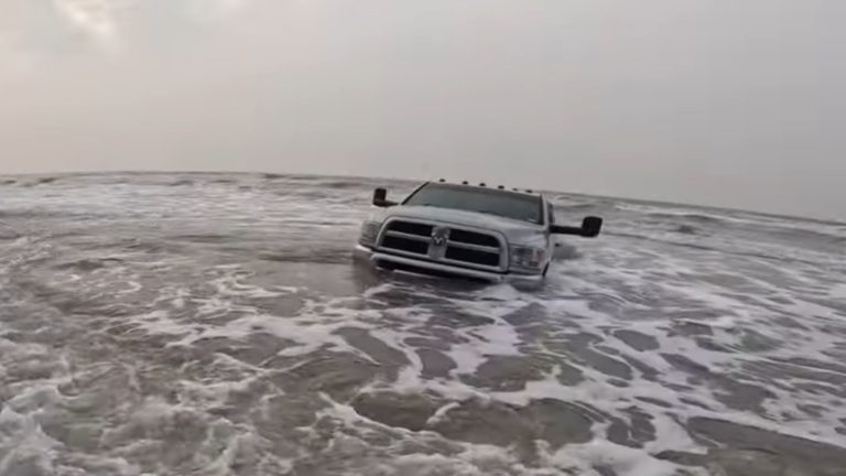 Ram Truck Drowns At Texas Beach