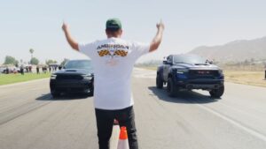 Durango Hellcat And Ram TRX Throw Down In Drag Race