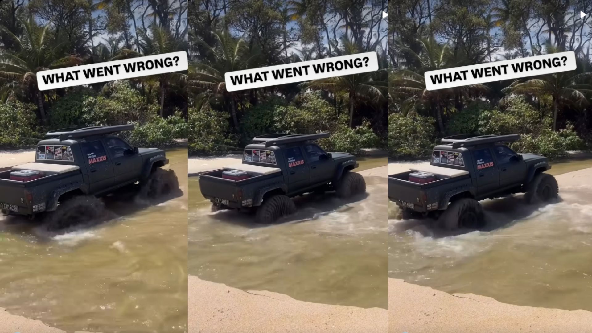 Truck’s River Crossing Goes Wrong