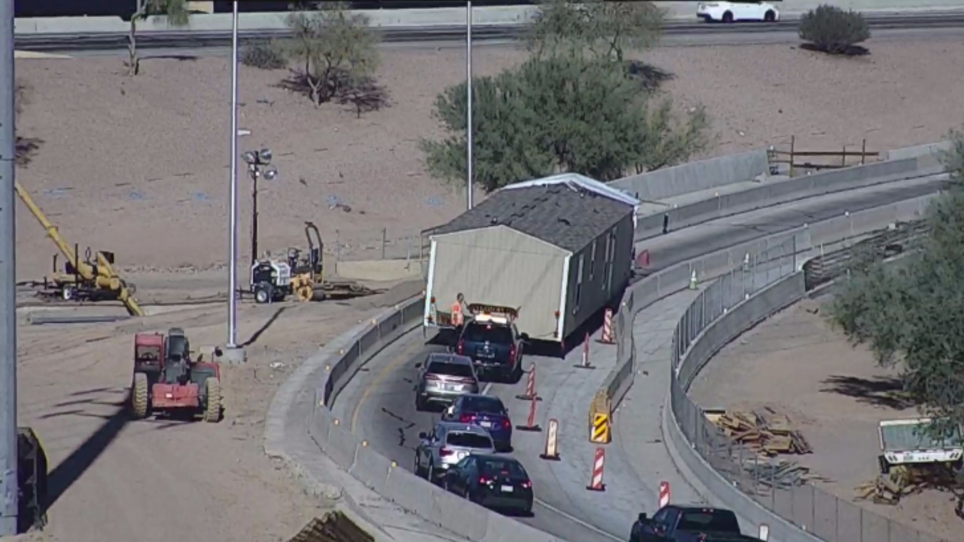 House Blocks Traffic On An Arizona Highway