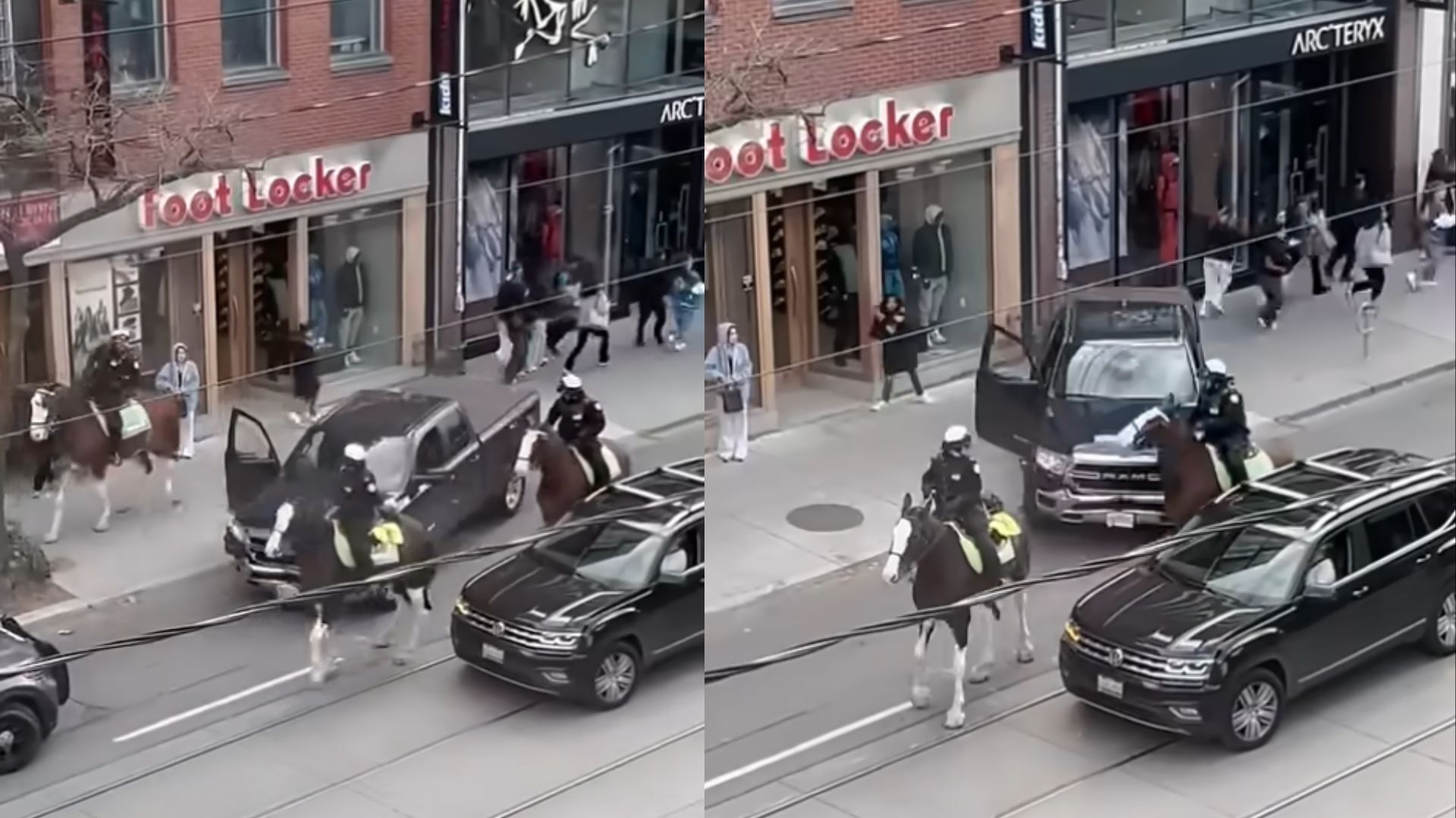Stolen Ram Truck Cornered By Cops On Horseback