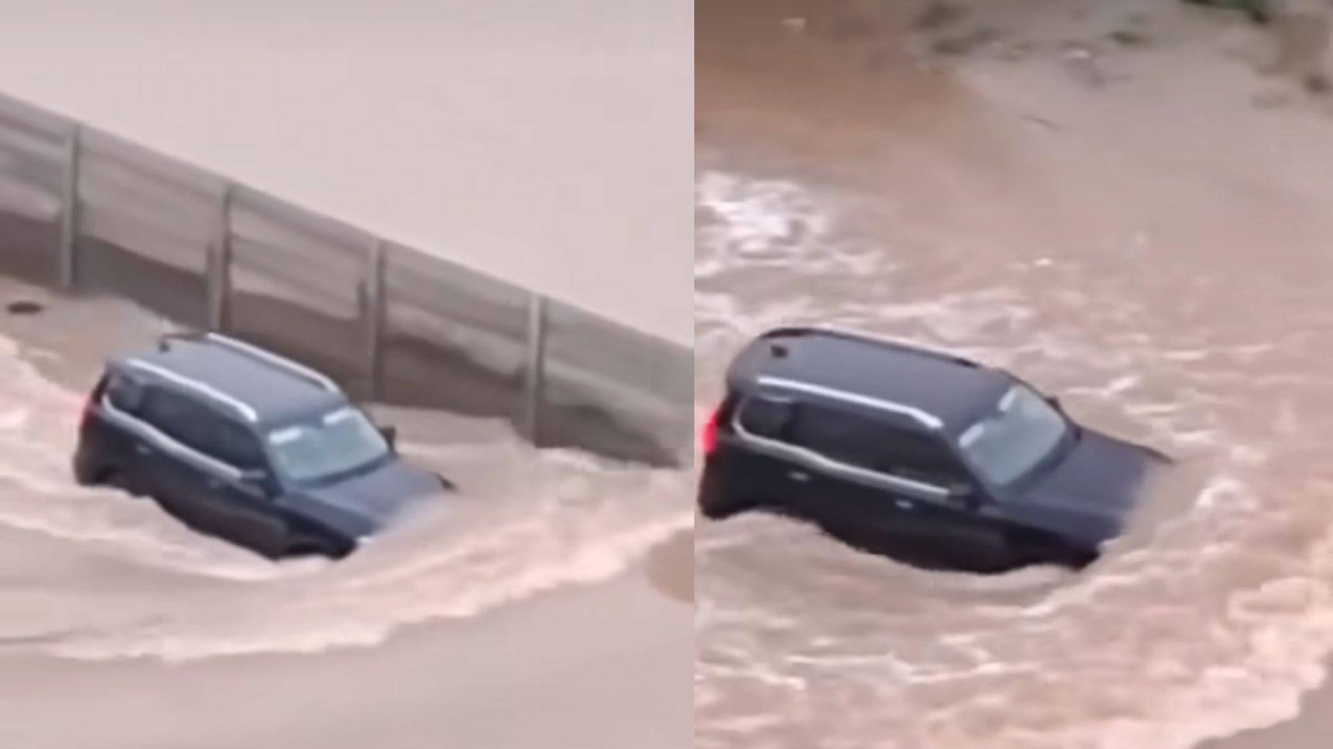 Toyota Prado Pushes Through Incredibly Deep Water
