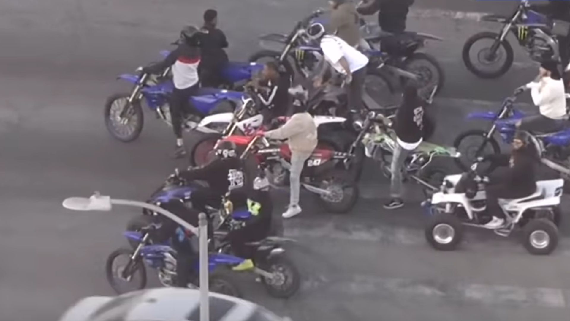 Dirt Bikers ATVs Join In Los Angeles Police Chase