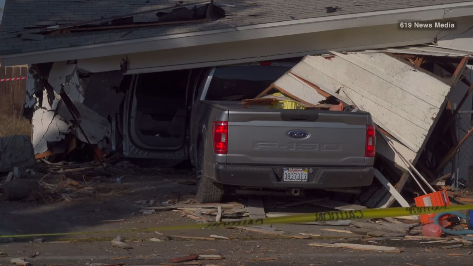 HAZMAT Response Triggered When Ford Truck Plows Into House