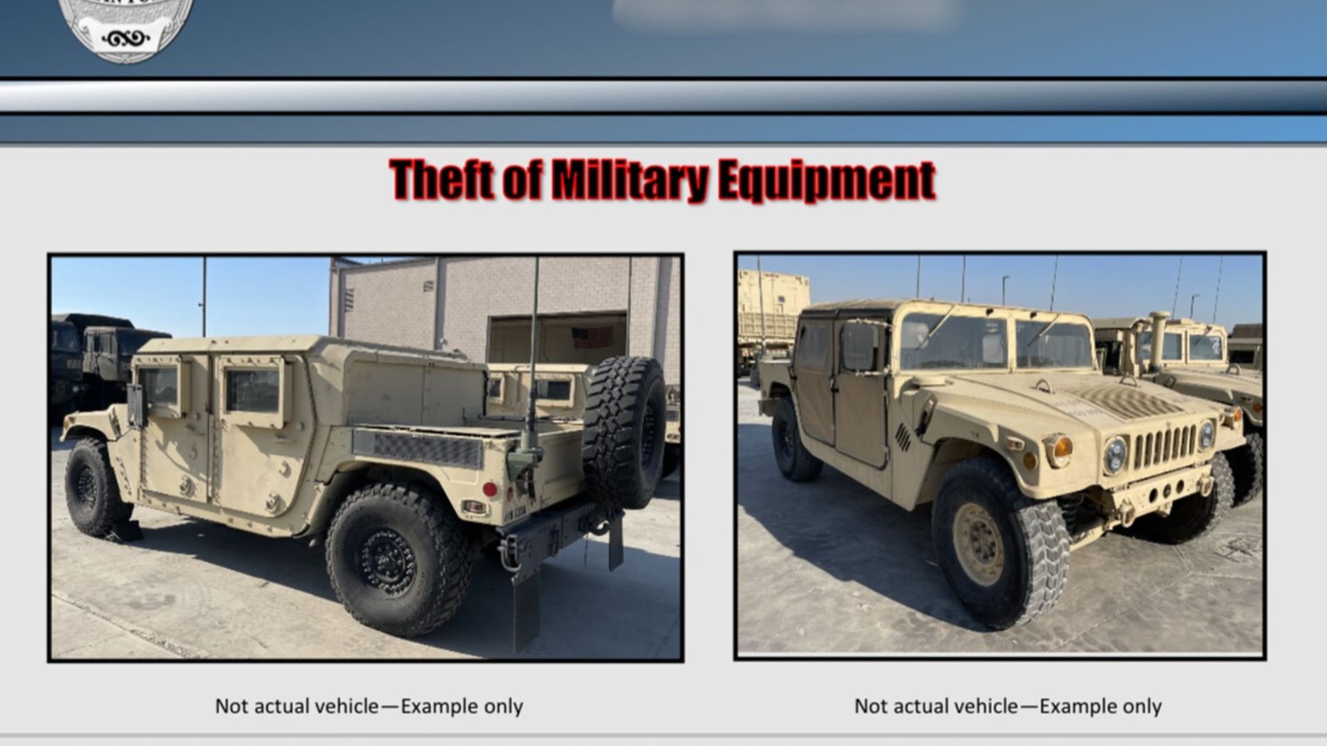 Humvees And Equipment Stolen From California Army Reserve Center