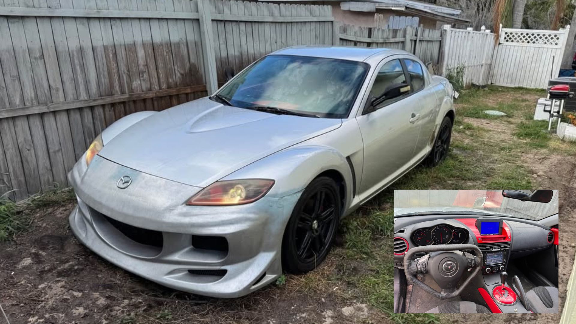 Mazda RX 8 For Sale Comes With A Triangular Steering Wheel Other Questionable Mods