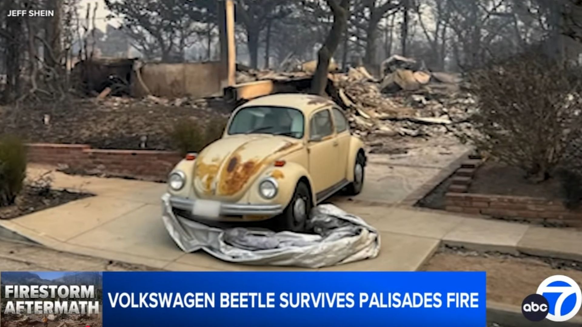 Miraculously Volkswagen Beetle Saved From Pacific Palisades Wildfire
