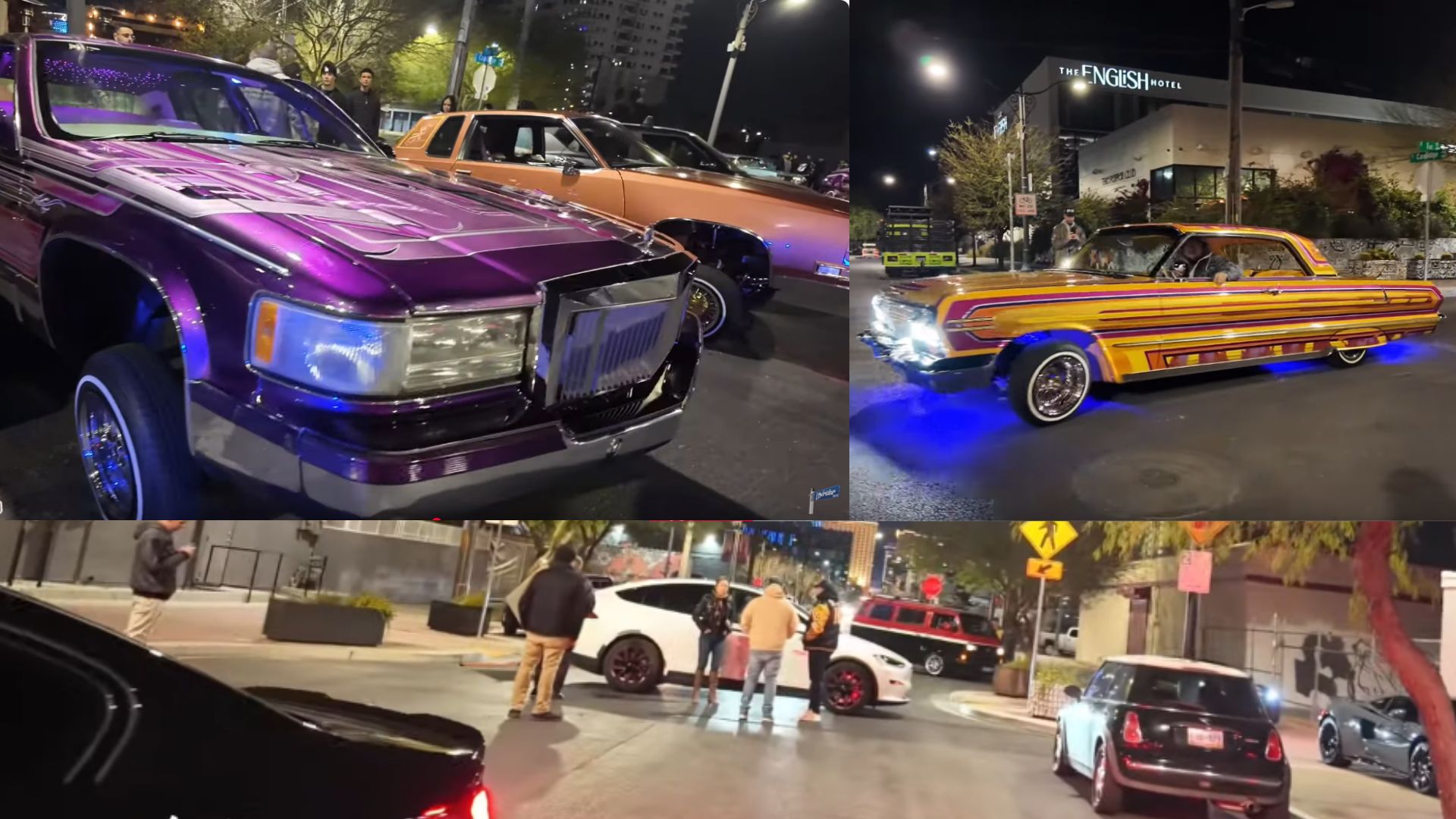 Tesla Driver Blocks Road To Stop Lowrider Event