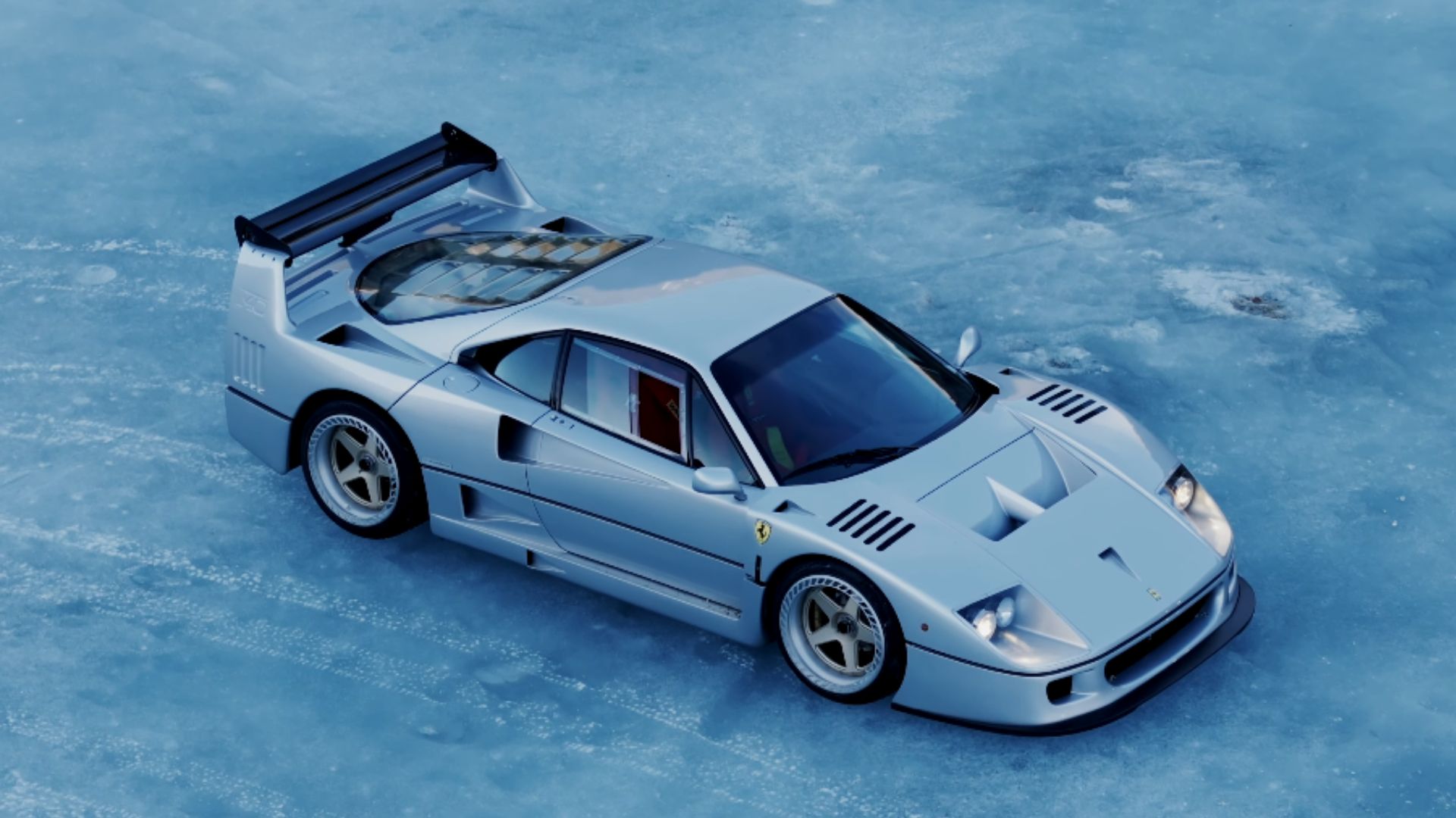 Ferrari F40 Gets Flogged On A Frozen Lake