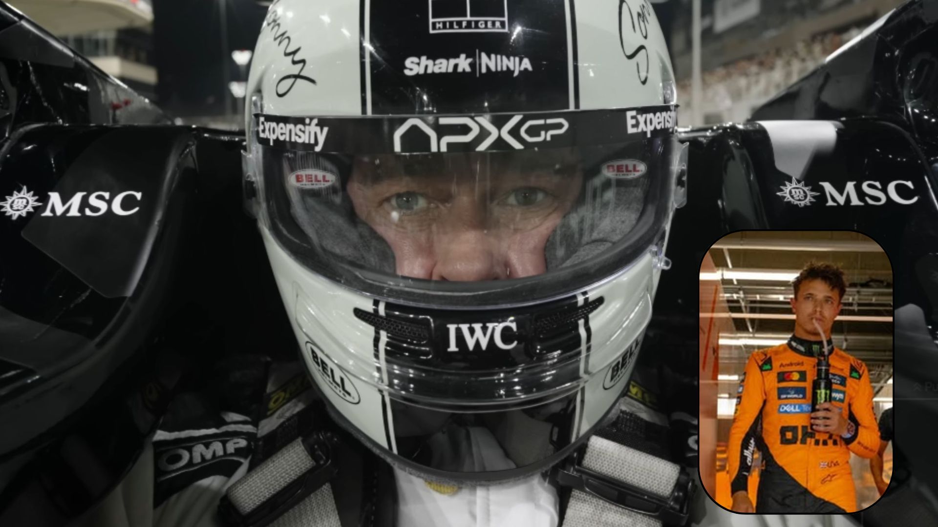 Brad Pitt Drives A Real F1 Racecar