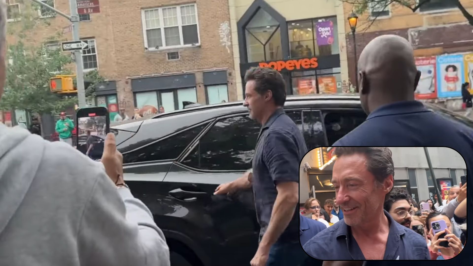 Hugh Jackman Jumps In Random Guys Car To Escape Crowd