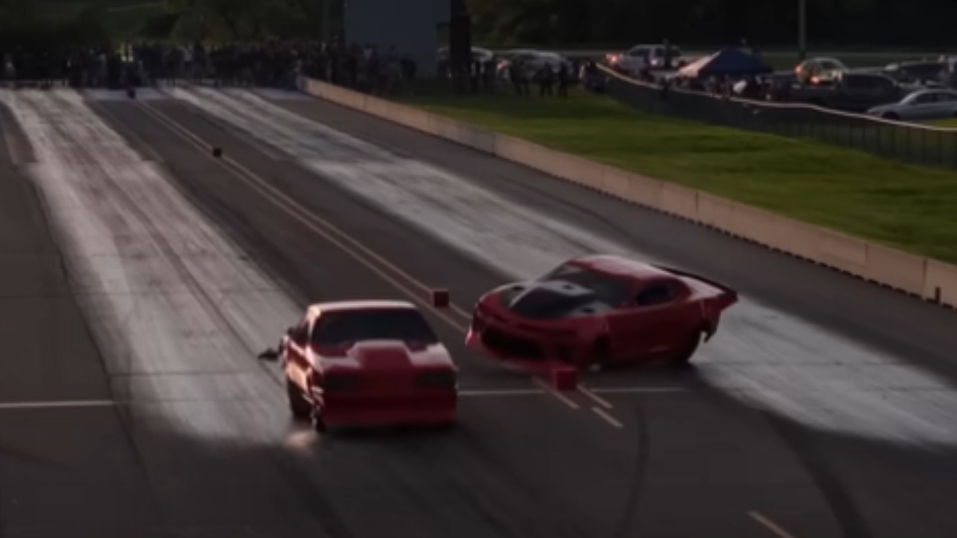 Drag Racing Camaro Gets Obliterated