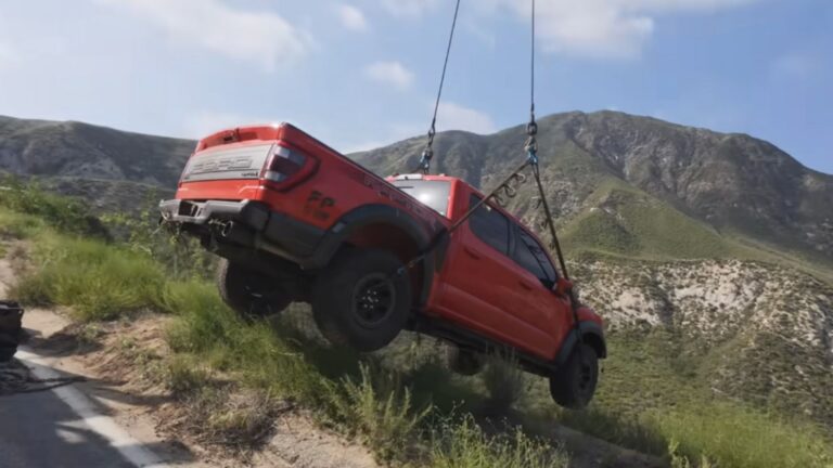 Ford Raptor Goes Off Mountainside Suffers Zero Damage