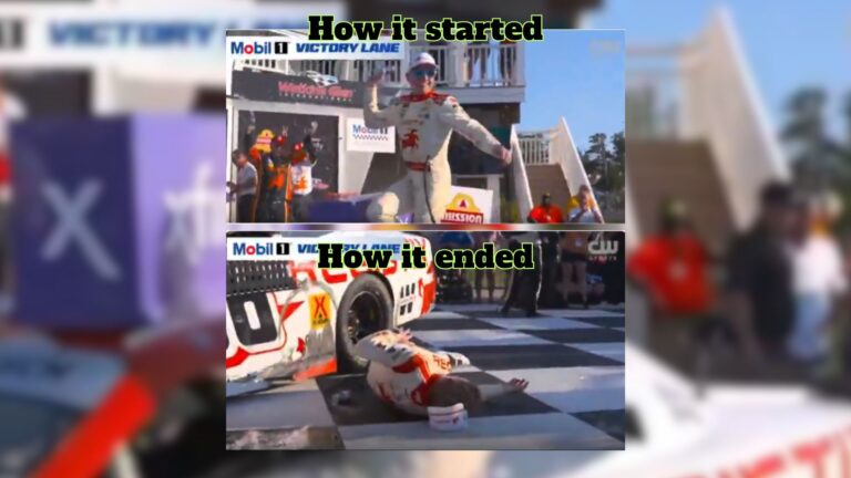 Oof NASCAR Driver Connor Zilisch Biffs It On Victory Lane