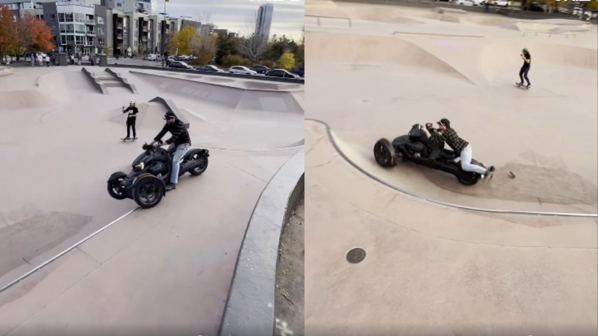 Video Can Am Spyder Takes On A Skatepark