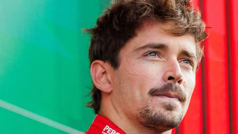 Charles Leclerc at the Formula 1 paddock