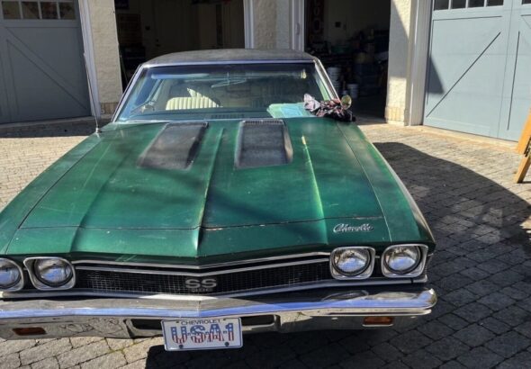 Weathered green Chevrolet Chevelle awaiting restoration