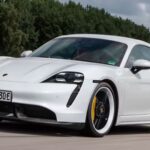 Studio shot of a modern Porsche sports car