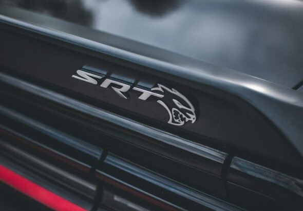 a close up of the emblem on a car