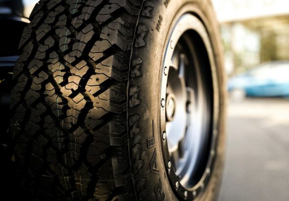 black and silver car wheel