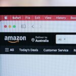 a computer screen with the amazon logo on it
