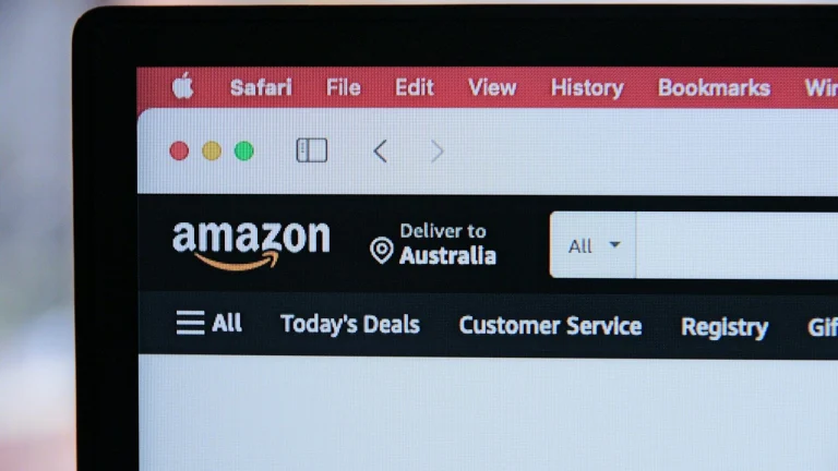 a computer screen with the amazon logo on it