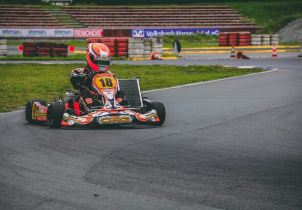 red and black go kart