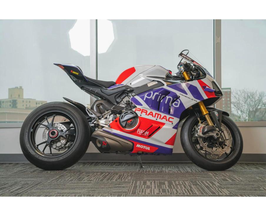 Opposite side profile of the 3-mile Ducati Panigale V4 Martín racing replica