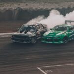 racing black and green sports car