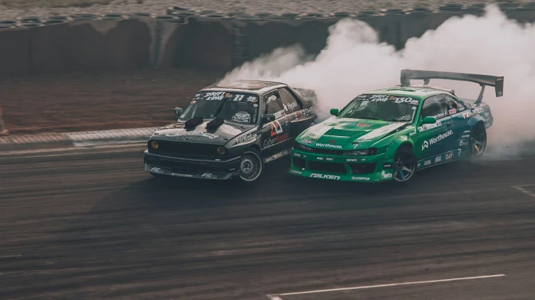 racing black and green sports car