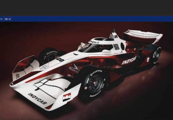 Official IndyCar rendering of the 2028 IR-28 race car in road course specification