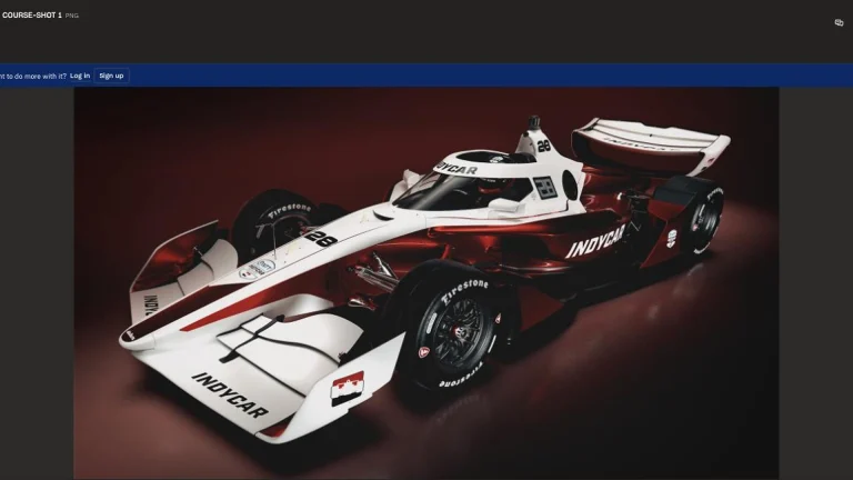 Official IndyCar rendering of the 2028 IR-28 race car in road course specification