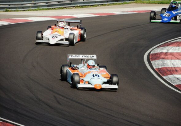 race cars on a track