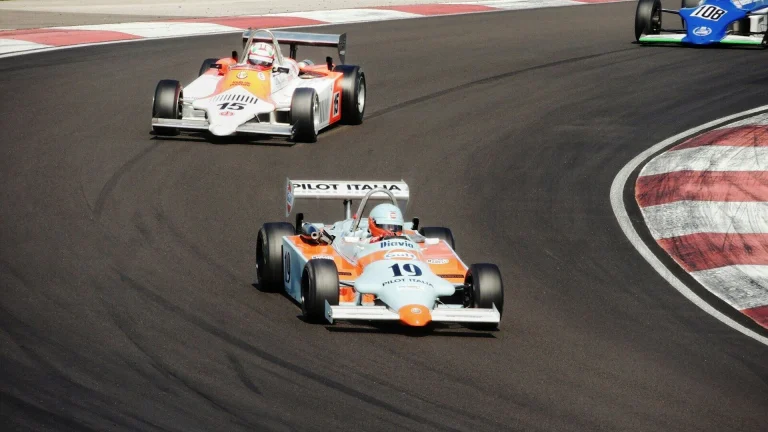 race cars on a track