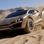 Rezvani Dune off-road supercar kicking up sand in the desert