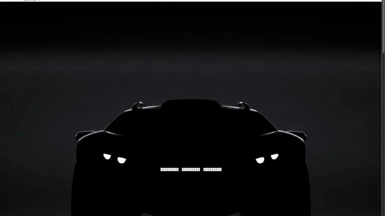 Silhouette teaser image of the 2027 Rezvani Dune showing its front fascia and headlights