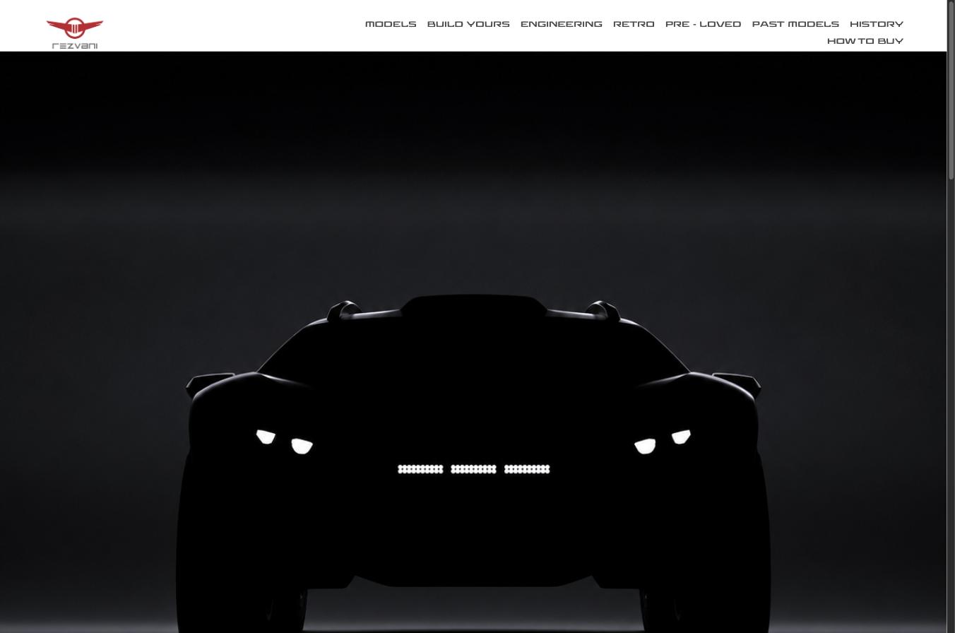 Silhouette teaser image of the 2027 Rezvani Dune showing its front fascia and headlights