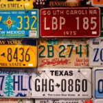 Collection of diverse state license plates