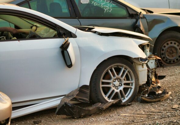 a car that has been involved in a car accident