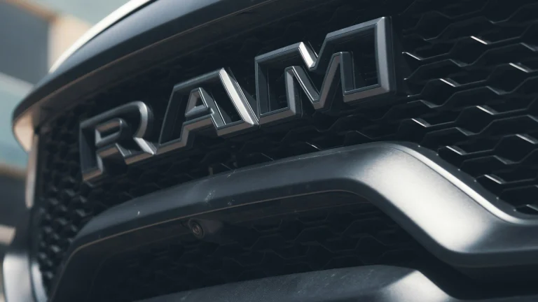 a close up of the front grille of a vehicle