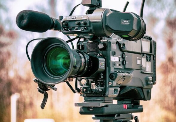 black and gray video camera