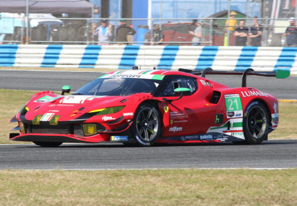 Ferrari 296 GT3 GT3 race car practicing at Daytona