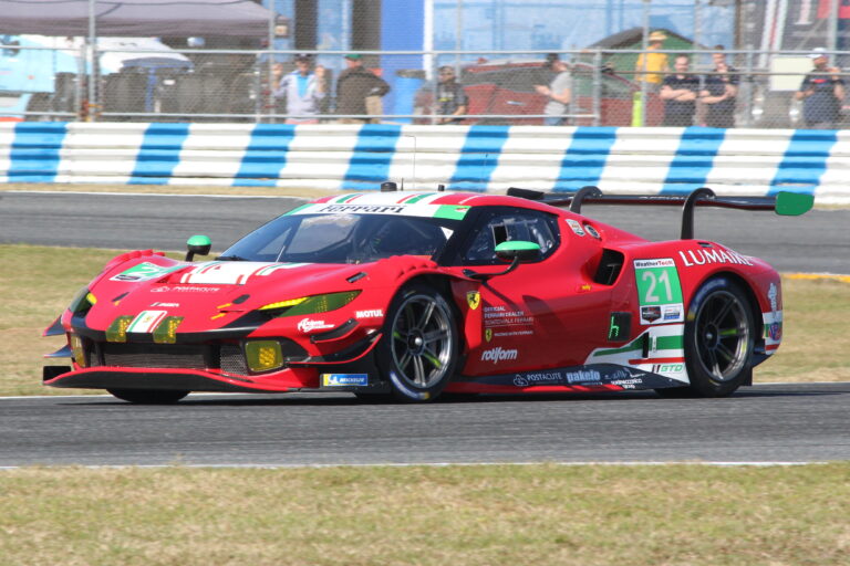 Ferrari 296 GT3 GT3 race car practicing at Daytona