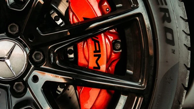 black and red car wheel